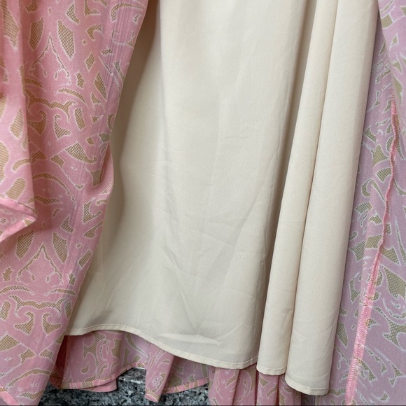 SOLD Soft Surroundings St Germain Pink Georgette Fringe Maxi Skirt Medium - Picture 15 of 16